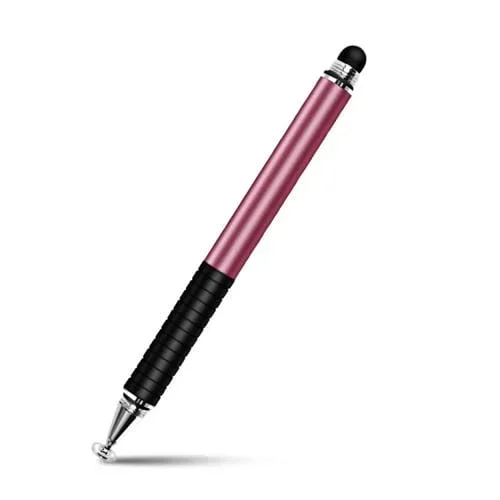 Lápiz Capacitivo Metal 2 en 1 con Ventosa y Doble Toque (Rosa)