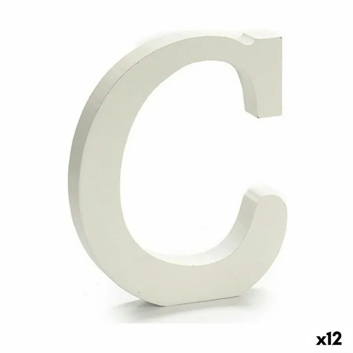 Letra c madera blanco (1,8 x 21 x 17 cm) (12 unidades)