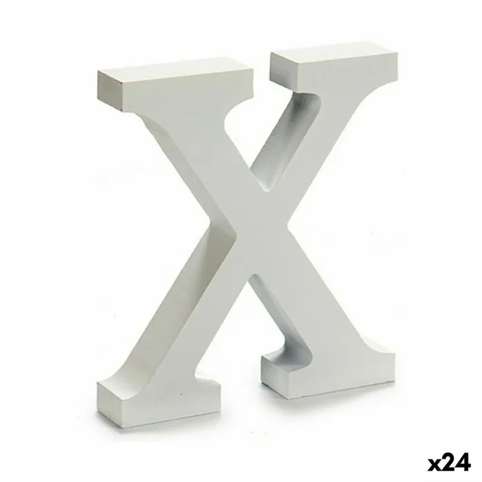Letra x madera blanco (2 x 16 x 14,5 cm) (24 unidades)