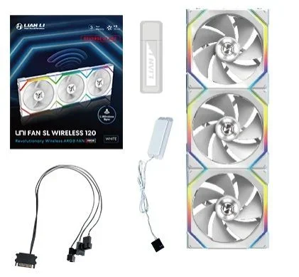 Lian Li UNI FAN SL Wireless 120 Reverse Blade Carcasa del ordenador Ventilador 12 cm Blanco 3 pieza(s)