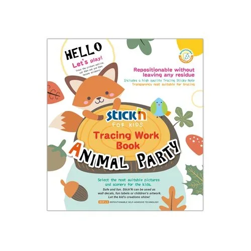 Libro de actividades stickers colorea y pega fiesta de animales