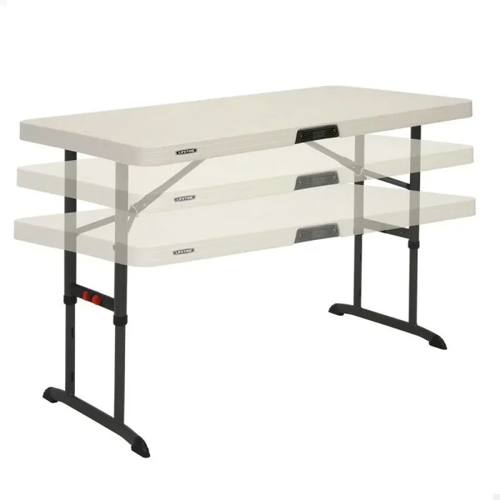 LIFETIME – Mesa Plegable portátil Cuadrada Catering Ultrarresistente, Medidas 122x61cm, Altura Ajustable, Peso 11 kg, Duradera y Resistente, Capacidad 4 Personas (92121)