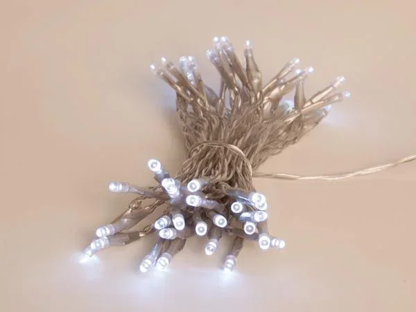 Light Creations Showlight – 5 m – 40 LEDs – color blanco – cable transparente – alimentación doble