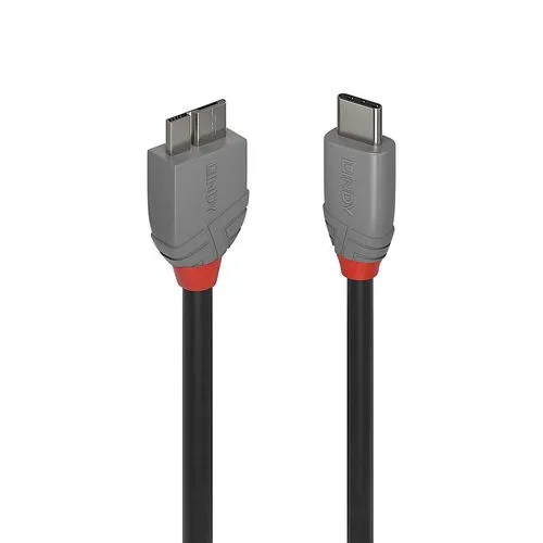 LINDY 36621 Cable USB 3.2 tipo C a Micro-B de 1 m, Anthra Line