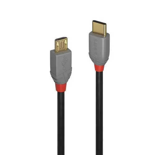 Lindy 36892 cable USB 2 m USB 2.0 USB C Micro-USB B Negro, Gris