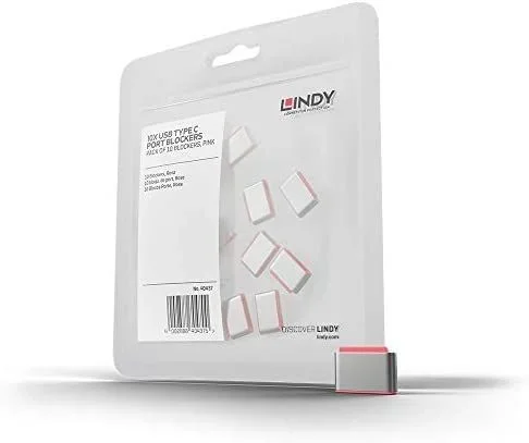 Lindy 40437 bloqueador de puerto USB Tipo C Rosa 10 pieza(s)