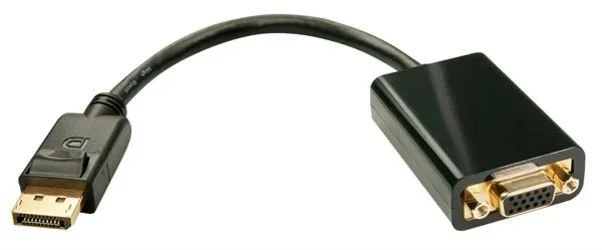 Lindy 41006 adaptador de cable de vídeo 0,15 m VGA (D-Sub) DisplayPort Negro