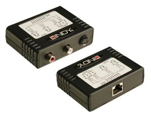 Lindy Audio/Video Extender – S-VHS & Stereo S-Video + Audio RJ45 Negro
