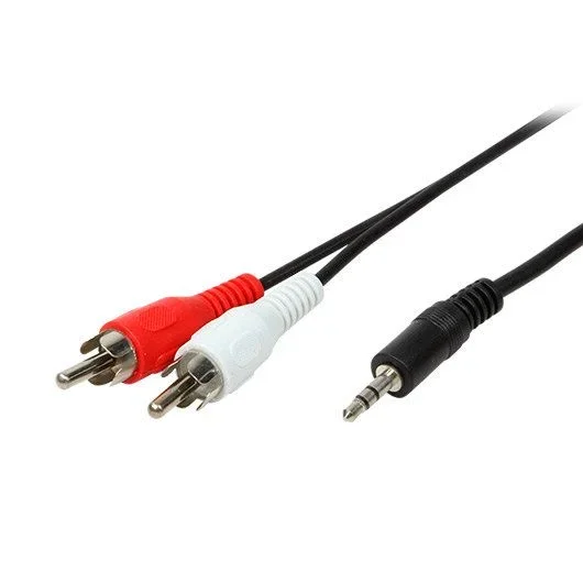 LogiLink CA1042 – Cable audio (1x 3.5 mm male a 2x Cinch male, 1,5 m) negro