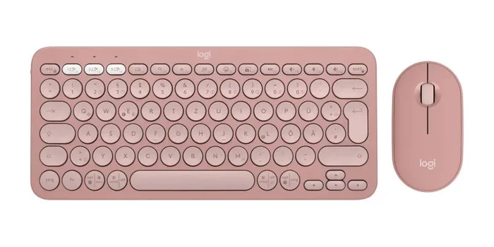 Logitech 920-012205 teclado Ratón incluido Universal RF Wireless + Bluetooth QWERTZ Alemán Rosa