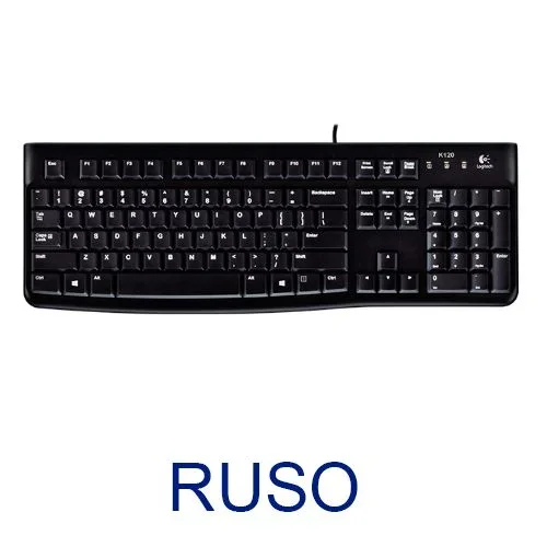 Logitech Keyboard K120 for Business teclado USB QWERTY Ruso Negro