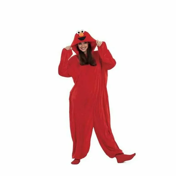 LOLA home My Othe Me – Barrio Sésamo Disfraz Pijama de Elmo para Adultos. Talla S