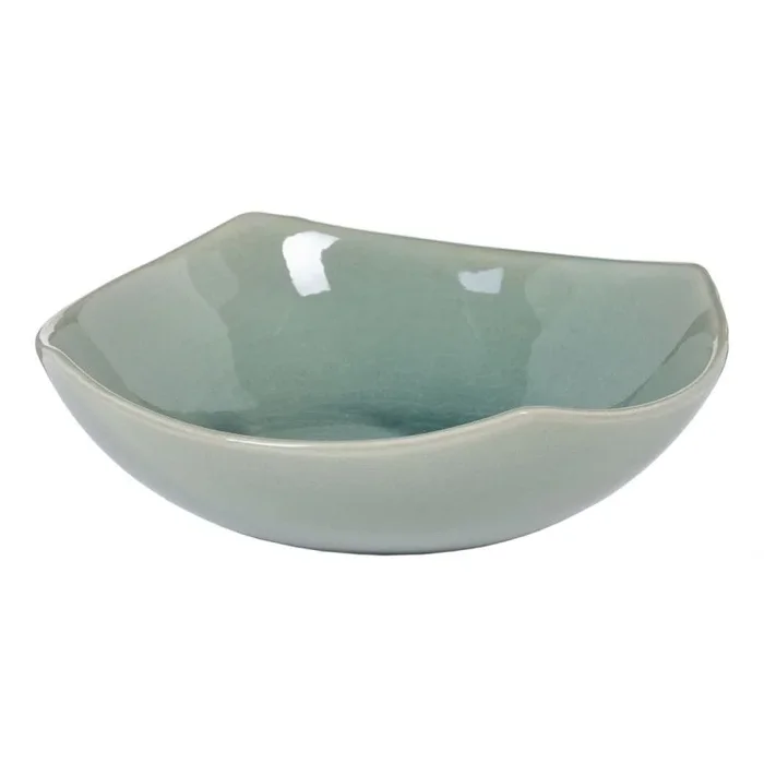 LOLAhome Centro de Mesa Plato Verde de cerámica de Ø 22×7 cm