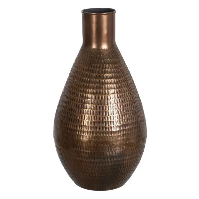 LOLAhome Jarrón florero Grabado de Aluminio de Color Bronce de Ø 30×56 cm