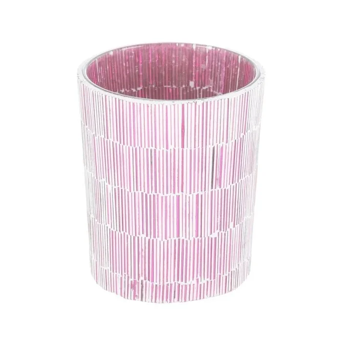 LOLAhome Portavelas de Cristal Rosa de sobremesa Moderno para decoración France