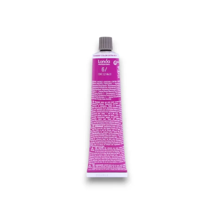 Londa Professional Color Extra Rich 6, Tinte Permanente, 60 ml, Color Duradero e Intenso, Cobertura 100%