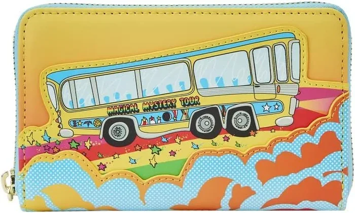 Loungefly The Beatles Magical Mystery Tour Bus Cartera con Cremallera Alrededor, Multi, Cartera con Cremallera Alrededor