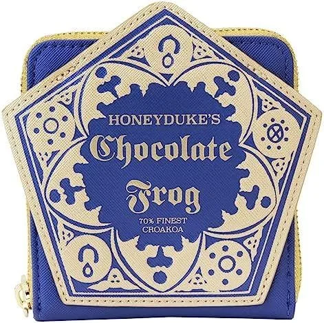 Loungefly Warner Brothers Harry Potter Honeydukes Chocolate Frog – Cartera con cremallera, Azul, Estándar, Billetera
