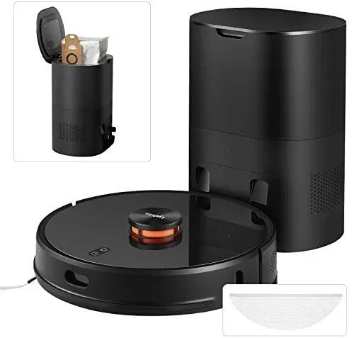 Lydsto Robot Aspirador y Fregasuelos con estación de Vaciado automático, 2700 pa, navegación láser,Control de aplicación, Ideal para Suelos Duros y Pelo de Mascotas,Blanco