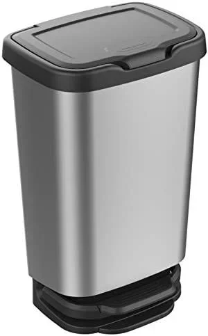 M-Home Cubo con Pedal Jive, Plástico, Gris, 39x29x63.5 cm