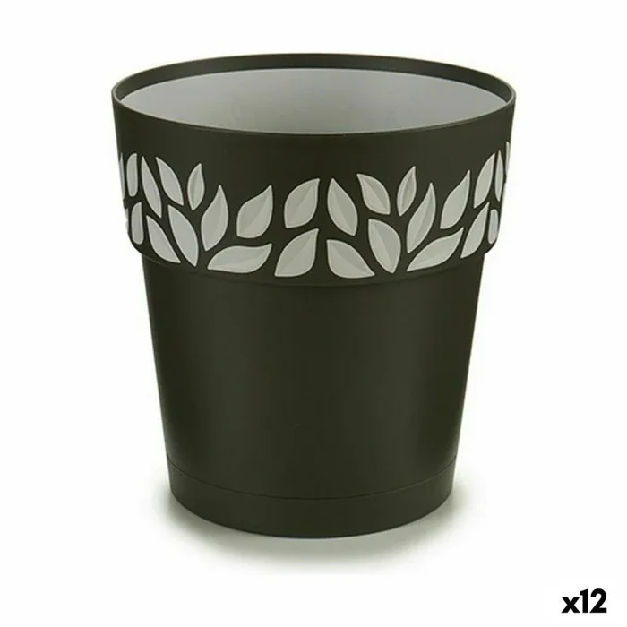 Maceta autorriego stefanplast cloe antracita plástico 19 x 19 x 19 cm (12 unidades)
