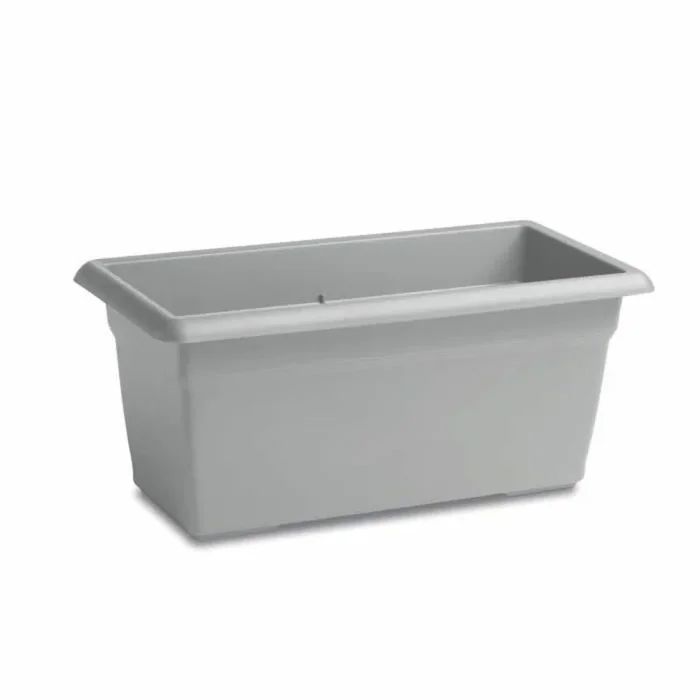 Maceta gris rectangular