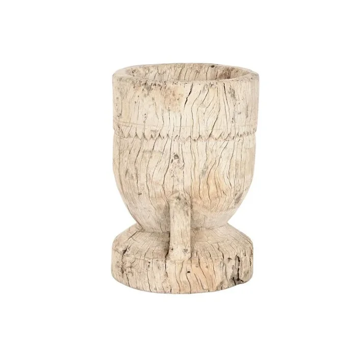 Macetero home esprit natural madera de teca 31 x 31 x 46 cm