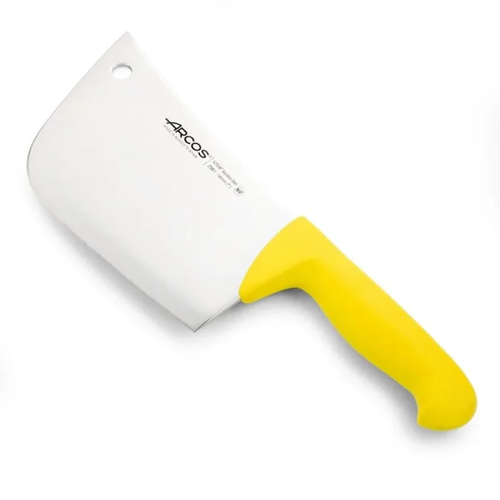 Macheta Arcos Colour – Prof 296100 de acero inoxidable Nitrum y mango ergonómico de Polipropileno de color amarillo y hoja de 19 cm, y 4 mm de espesor en estuche