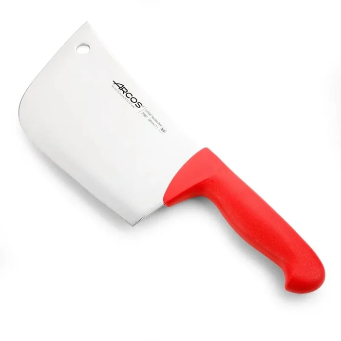 Macheta Arcos Colour – Prof 296122 de acero inoxidable Nitrum y mango ergonómico de Polipropileno de color rojo y hoja de 19 cm, y 4 mm de espesor en estuche