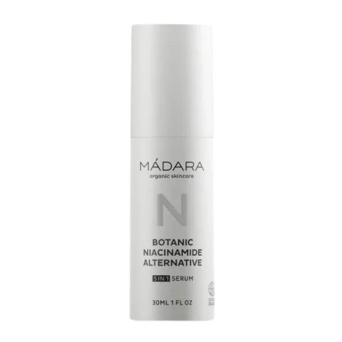 MÁDARA Organic Skincare Botanic Niacinamide Alternativa 5 en 1 Serum, 30 ml, una alternativa natural de niacinamida, tiene un efecto refinador, aclarador y equilibrante