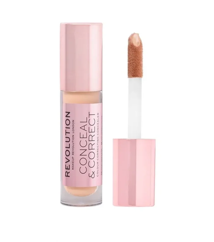 Makeup revolution, conceal & correct, corrective, liquid concealer, peach, 4 g