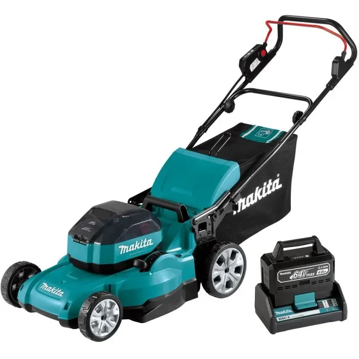 Makita LM001JM101 – Cortacésped (64 V, máx. 4,0 Ah, 1 batería + Cargador), Color Azul