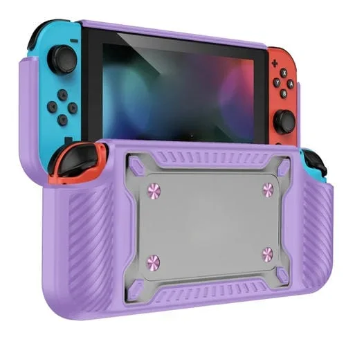 Mango de Juego Gamepad TPU+Case Proptivo de PC para Switch Oled (Lilac)