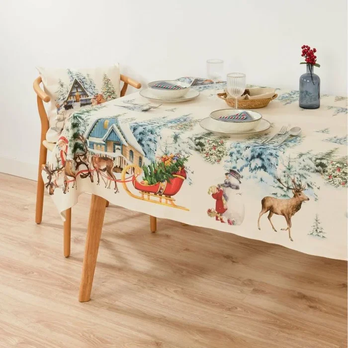 Mantel antimanchas belum christmas landscape 240 x 155 cm