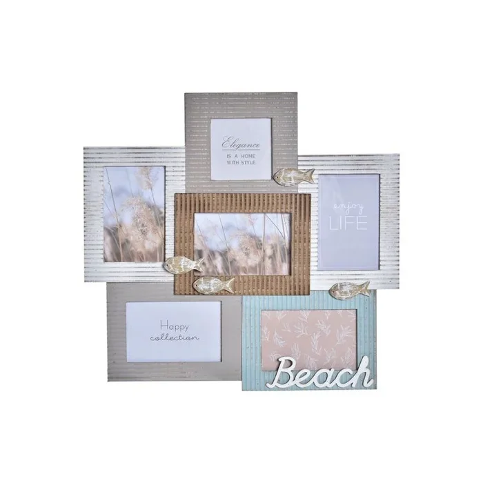 Marco de fotos dkd home decor beach 46,5 x 2 x 44,5 cm madera marinero