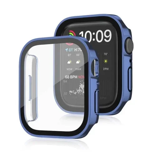 Marco PC + Estuche Vidrio Templado Life Waterproof para Apple Watch Series 8/7 45mm (Azul)