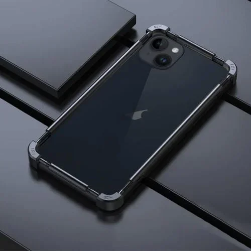 Marco Protector de Teléfono de Metal Maquinista para iPhone 14 Plus (Negro)