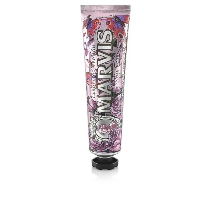 Marvis Kissing Rose – Pasta de dientes de edición limitada, 75 ml, pasta de dientes con sabor sensacional para una frescura duradera