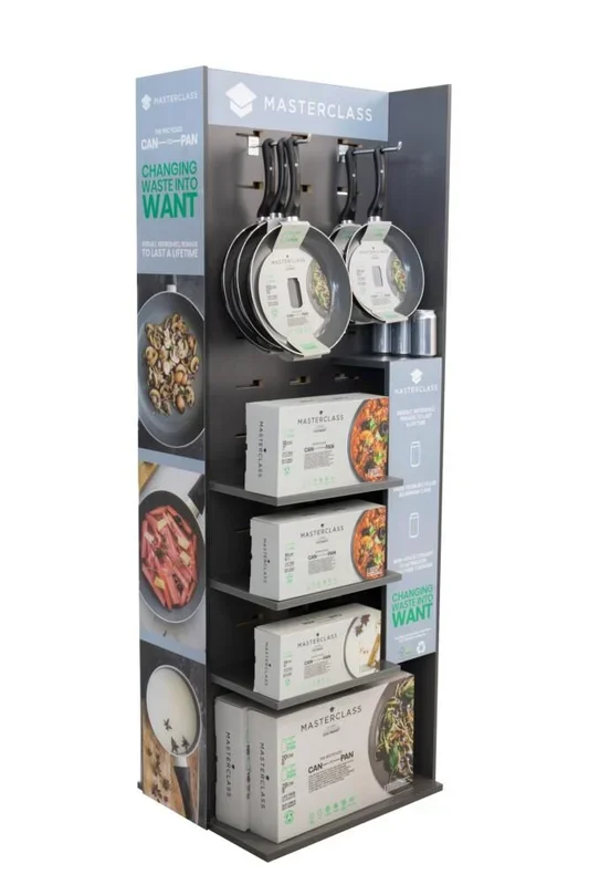 Masterclass recycled can-to-pan retail display unit