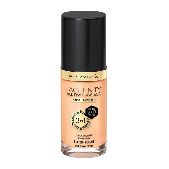 Max Factor Facefinity All Day Flawless 3 in 1 Frasco dispensador Crema W44 Warm Ivory