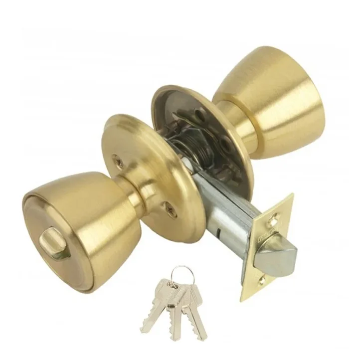 MCM Pomo MCM 501B Con Llave y Condena Latonado Entrada 60 mm.