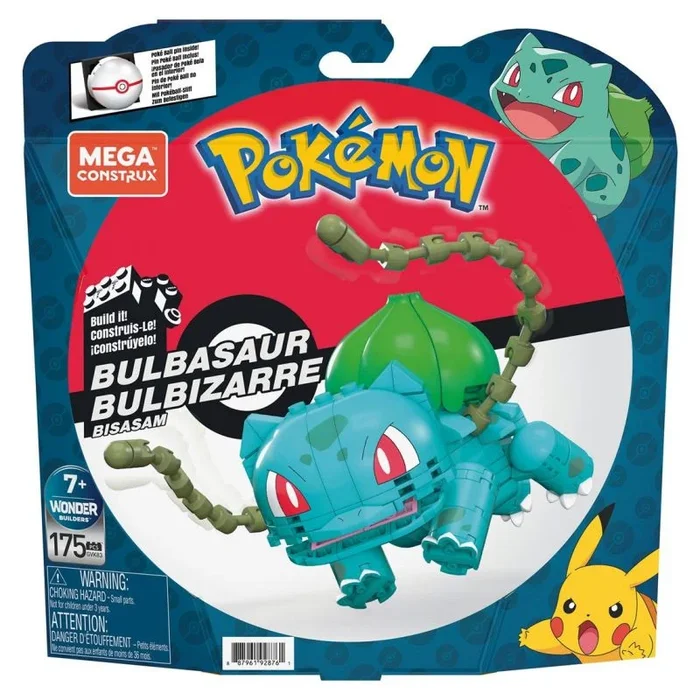 MEGA Bloks Construx Pokémon Bulbasaur Figura de 175 Bloques de construcción de Juguete para niños (Mattel GVK83)