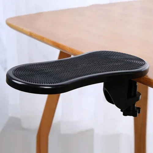 Mesa Giratoria de 180 Grados para Computadora con Soporte de Mano, Soporte de Muñeca y Alfombrilla de Ratón Adhesiva (Negro)