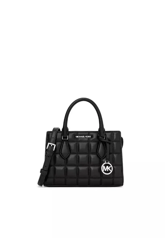 MIchael Kors Bolso de mano Sheila para mujer pequeño, Negro Plata