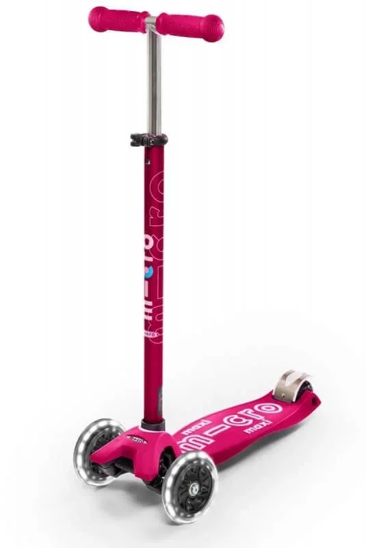 Micro Mobility Maxi Micro Deluxe LED Niños Patinete de tres ruedas Rosa
