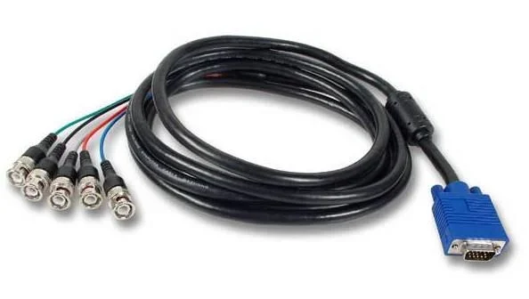 Microconnect VGA5BNC adaptador de cable de vídeo 2 m VGA (D-Sub) 5 x BNC Azul