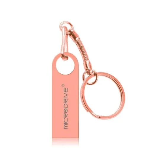 Microdrive Disco USB 2.0 de Alta Velocidad de 128 Gb (Rosa) Impermeable de Metal