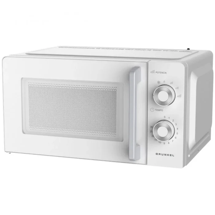 Microondas con/sin grill MG de 20 litros 700W + 900W Grill con 5-6 Niveles de Potencia, Descongelación, Temporizador 30 Min, Apertura con Tirador y Bandeja Ø245 mm (Sin Grill)
