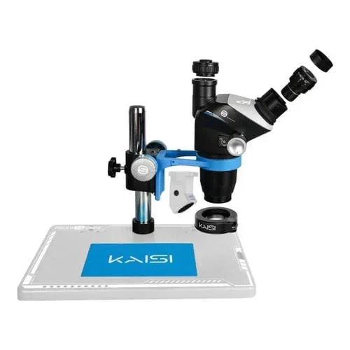 Microscopio Estereoscópico TrinOcular Kaisi S8 con Zoom 6.7-52X