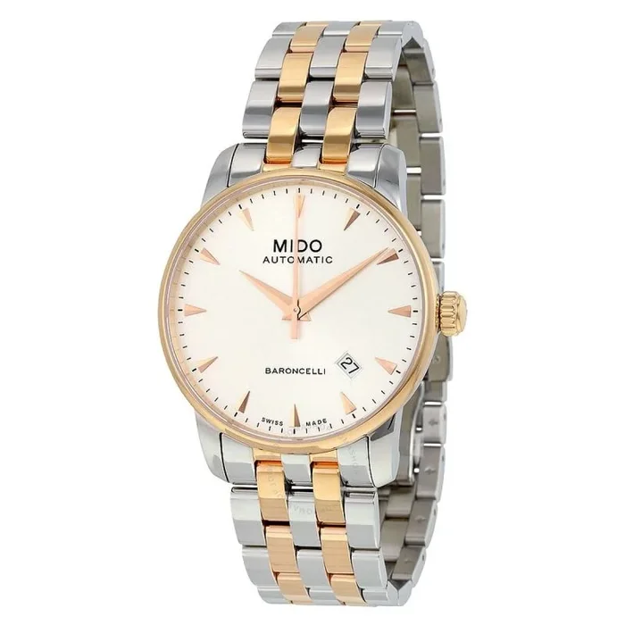 MIDO M86009111 – Reloj analógico automático para Hombre, Correa de Acero Inoxidable Color Plateado